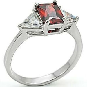 Sterling Silver Garnet Ruby Ring Size 5 6 8 9 10 Red Cubic Zirconia 925 CZ NWT